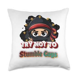 Stumble Guys Merch T Ninjas Games Stumble Guys Throw Pillow