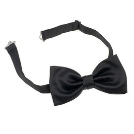Mens Black Satin Bow Tie Pre Tied Available