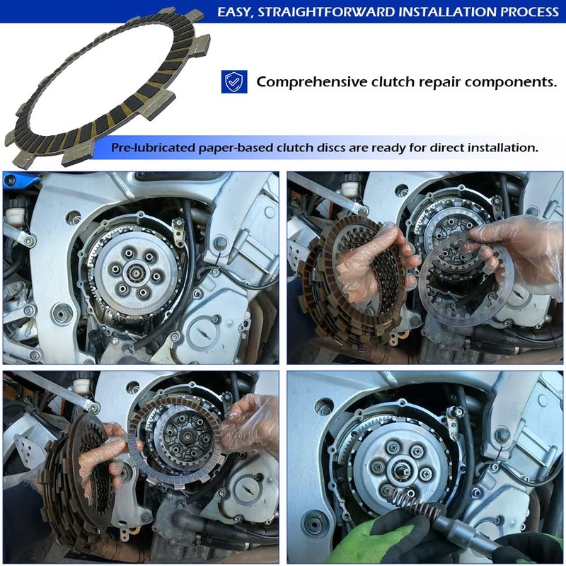 GOLKNHA Clutch & Gasket Kit Compatible with Yamaha YZF R6