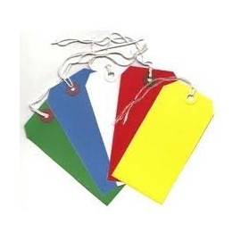 250 Large Reinforced Yellow Strung Tags Luggage Labels 120 x 60mm