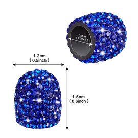 WINKA Tire Stem Valve Caps, Universal fit Valve Caps, 4pcs Rhinestone Fashion Stem Valve Caps Navy Blue