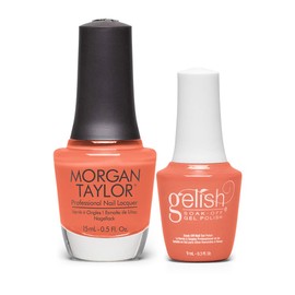 Gelish MINI Morgan Taylor Summer Feel The Vibes Duos (Orange Crush Blush) Orange Gel Nail Colors, Orange Nail Color, Nail Lacquer