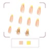 French Tip Press on Nails Square 3D Butterfly Medium Fake
