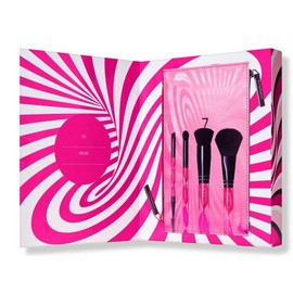 MAC Wave Your Wand Brush Kit Face Eye Shadow Brow Powder Bag 553 587 496 495 5PC