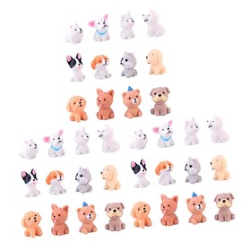 SAFIGLE 36pcs Mini Dog Figurines Adorable Resin Puppy Statues for Home Decor Vivid Decorative Mini Dogs Random Styles for Party Decorations