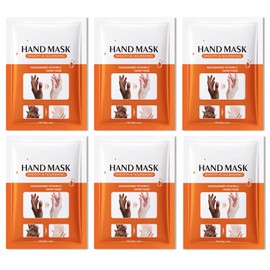 JunKuJK 6PCS Hand Masks,Hydrating Hand Masks Moisturizing Gloves Overnight for Dry Cracked Hands,Daily Hand Care Hand Masks Gift Set for Women and Men M