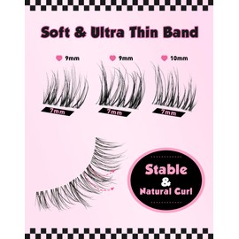 Lash Clusters False Lashes DIY Eyelash Extensions 7 Pairs Clusters Lashes C D Curl LASH Mega Volume Individual Lashes 15mm Eyelash Clusters Extensions Wispy Lashes Cluster DIY at Home