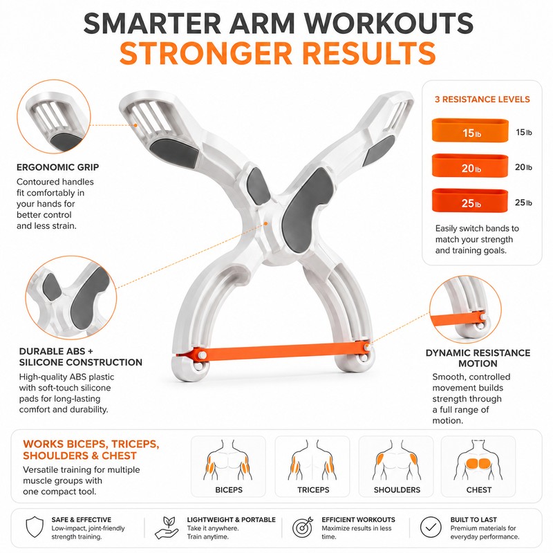 Upper Body Resistance Trainer for Home Workouts – Compact Arm