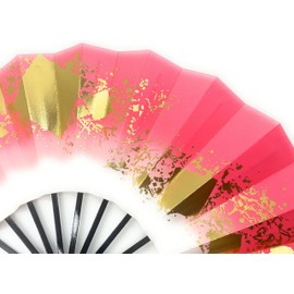 Mai Fan, Love 1400 1528, Shikishi Chirashi, Red Blur, 9.0 to 5 Minutes, Black Painted Bone, Fan Box, For Dance (Pink)