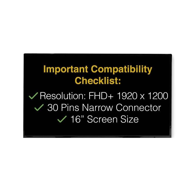 LCDBros Replacement Screen for Dell Precision 16 7670 30 Pins