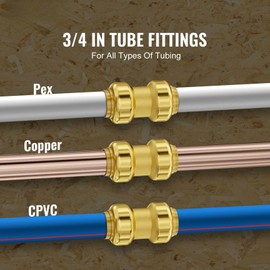 Industrial 3/4" Brass Air Fitting Set (12-Piece) | Heavy-Duty Push Connect Fittings for Compressed Air Lines | 300 PSI Rated, Corrosion Proof Design for Pneumatic Tools & Plumbing Systems