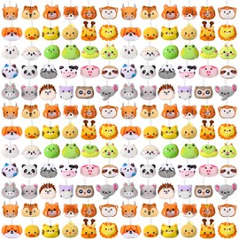 Libima Mini Stuffed Animals Sea Animal Fruit Plush Keychain Set for Carnival Birthday Classroom Prizes Decoration for Clothes(150 Pcs, Jungle Animals)
