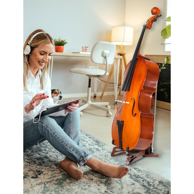 Musbeat Cello Stand with Bow Holder, Butterfly-Shape Floor Stand with