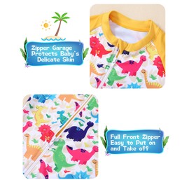 Baby Swimsuit Boy Rash Guard Swimzip Baby Swimsuit Long Sleeve One Piece Swimming Suit Yellow Dinosaur 18 12 Month Swimsuits Boys
