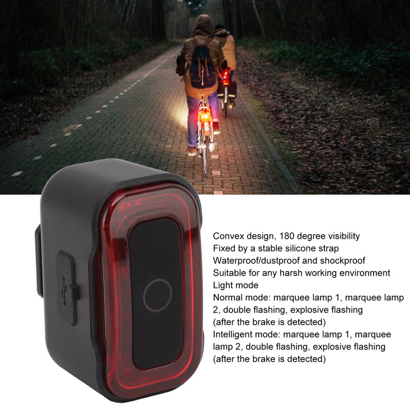 A07 Smart Bike Tail Light 16LED Highlighted Smart Bicycle Rear