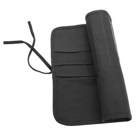 TSLBW Canvas Brush Roll-Up Bag Pockets Artist Paint Brush Roll Up Bag Holder Canvas Pouch Case Paint Brushes Case Artist Paint Brush Holder Organizers for Draw Pen Watercolor Oil Brushes (Black)