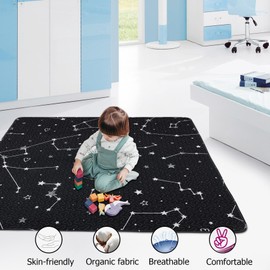 50x50 Play Mat for Playpen Foldable Playpen Mat for LIAMST and TODALE Baby Playpen, Non Slip Washable Baby Play Mats for Floor, Portable Travel Baby Crawling Mats for Toddlers and Infants