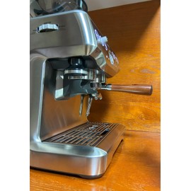 Kafvalubre Double Spout Portafilter Compatible with Breville Barista Express Touch Bambino Infuser Duo Espresso Machine 54mm Espresso Portafilter Double Shot Filter Basket Espresso Accessories-Wooden