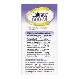 Suplemento vitamínico 600+M Vitamina D3 y Minerales X30 Tabletas Caltrate