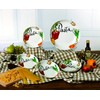 Lorren Home Trends 5Piece Porcelain Pasta Set Vegetable Design, Multicolor