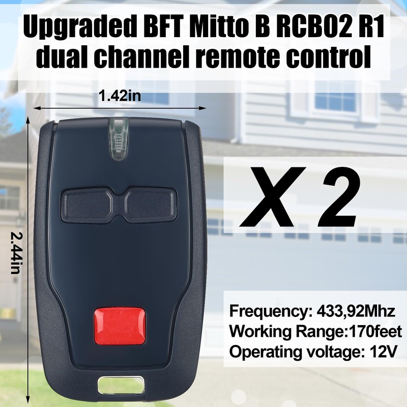 Kingdder 2 Pcs 2 Channel Remote Control Compatible with BFT