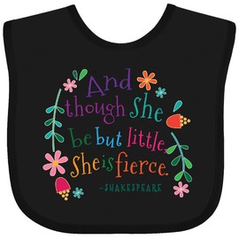 inktastic She Is Fierce Funny Shakespeare Quote Gift Baby Bib Black 2aead
