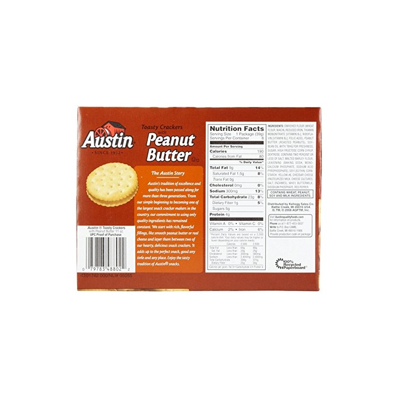 Austin Cracker Sandwiches To Go - Toasty Crackers w/ Peanut