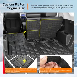powoq Cargo Mat Compatible with 2010-2024 Toyota 4Runner Trunk Mat Replacement for 2010-2024 Toyota 4Runner Accessories 5 Seater-No 3rd seat (Fit W/Sliding Tray, Rear Backrest Mats+Rear Trunk Mat)