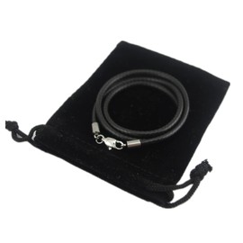 Glory Qin - Cadena de cuerda de piel de alambre de cera de 3 mm de acero inoxidable con cierres de langosta cuadrados, cadena de cuerda de 16 a 28 pulgadas (negro, 16 pulgadas)