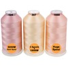 New brothread Set of 3 Meat (Skin) Colours Polyester Machine