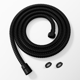 JOMOO Shower Hose, 118 Inch Extra Long Stainless Steel Handheld Shower Hose Extension/Replacement with Brass Insert and Nut, Flexible Anti-Kink Shower Head Hose for Bathroom, Matte Black