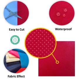 NATUARTE, Christmas Table Runner, 25 m x 30 cm, Non-Woven Table Runner, Decorative Table Runner, Table Decoration, Christening, Communion, Wedding, Birthdays, Table Runner Roll, Colour Red and White