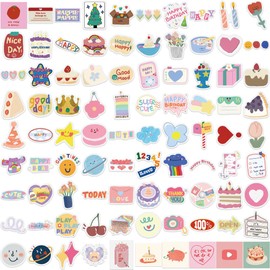 Birthday Wishes Stickers 90 Pack Laptop Stickers,Vinyl Waterproof Stickers for Water Bottles Skateboard Scrapbook Bike Computer,Phone,-Graffiti Stickers Pack for Teens Girls Kids Adults(Birthday)
