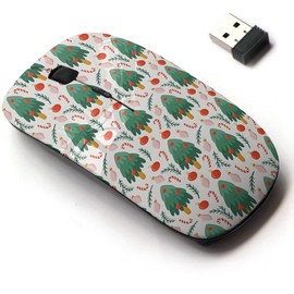 2.4G Wireless Mouse with Cute Pattern Design for All Laptops and Desktops with Nano Receiver - Christmas Gingerbread Man