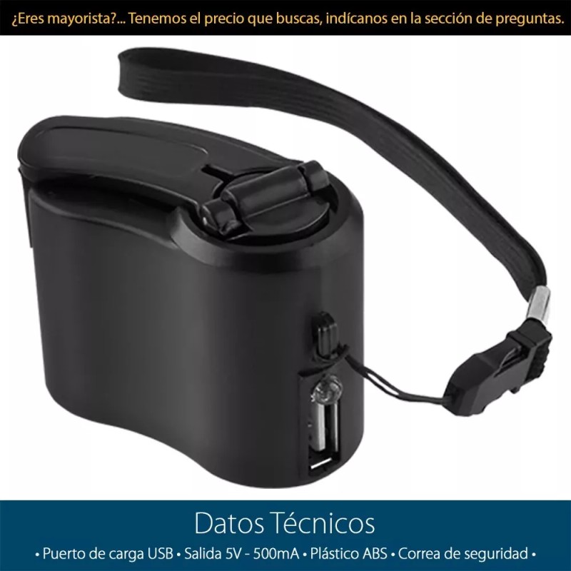 Mercader Digital Cargador Dinamo Usb Emergencia Tablets Celulares Android