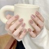 Nail Tips, 24 Pieces, Short Round False Nails, Medium, Japanese