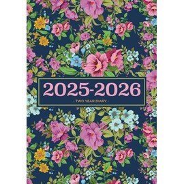Two Year Diary 2025-2026 | A4 Pretty Floral: Month to View Planner (UK Holidays)