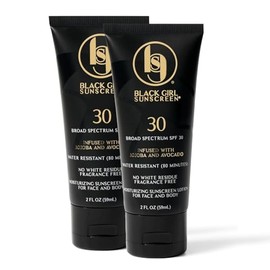 Black Girl Sunscreen SPF 30 – Zero White Cast Hydrating Daily Sunscreen Lotion for All Skin Tones (Vegan & Fragrance-Free)- 2 fl oz, 2 Pack