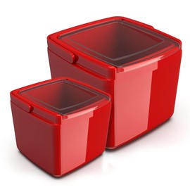 33.8 + 84.5 Oz Double Wall Insulated Ice Bucket Kit w/Lid & Handle Alaska -Portable Thermal Cooler for Ice-BPA-free Polyurethane-Say Hello to Effortless Entertaining and Easy Cleaning-Red-LCG Eletro