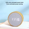 Digital Alarm Clock Round LED Voice Control Brightness Adjustable 12h