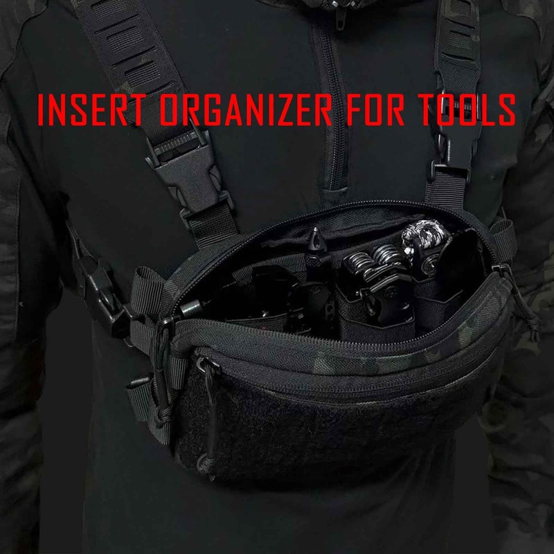 BOSITIVE Tactical Bag Insert Modular Organizer Utility Admin Pouch Hook,