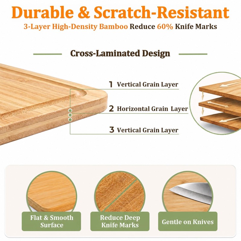 Non Toxic Bamboo Cutting Board for Kitchen: Healthy & Food