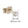 NKlaus Single Stud Earrings 3 mm Yellow Gold 750 Gold