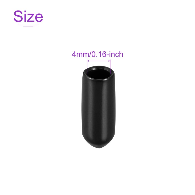 DMiotech 20pcs 4mm ID Black Screw Screw Protection Rubber End