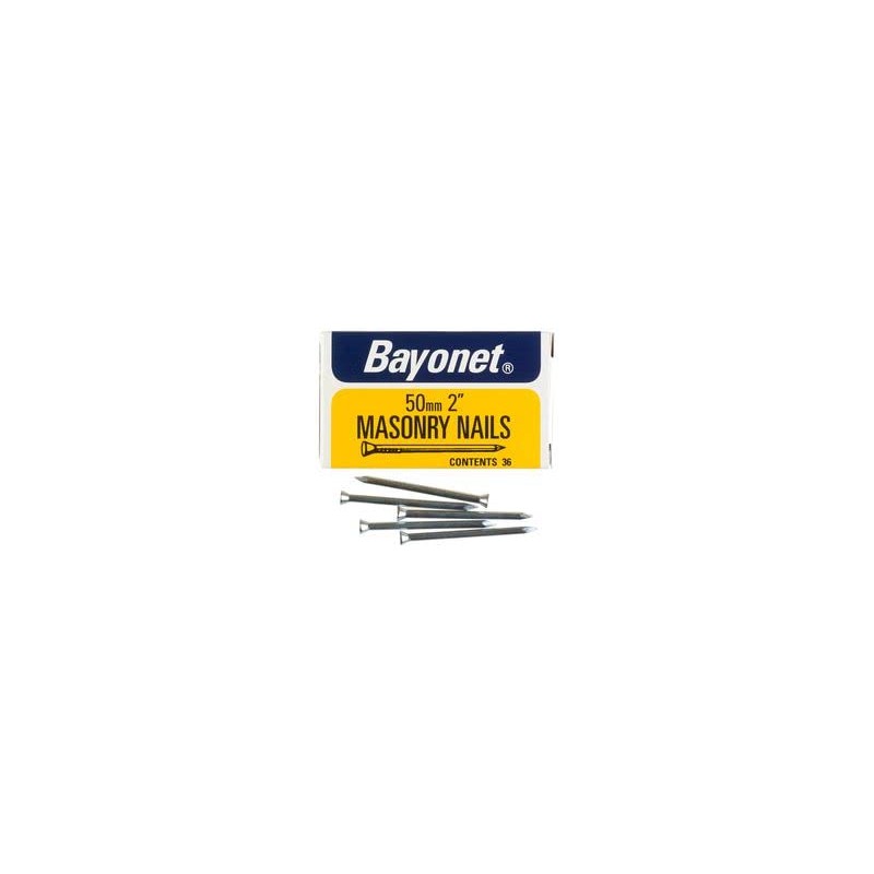 Masonry Nails ZINC Plated, 50MM (PK36), Nail Fasteners, Hardware, 36