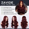 ZAVIDE Burgundy Synthetic Lace Front Wigs Body Wave Pre Plucked