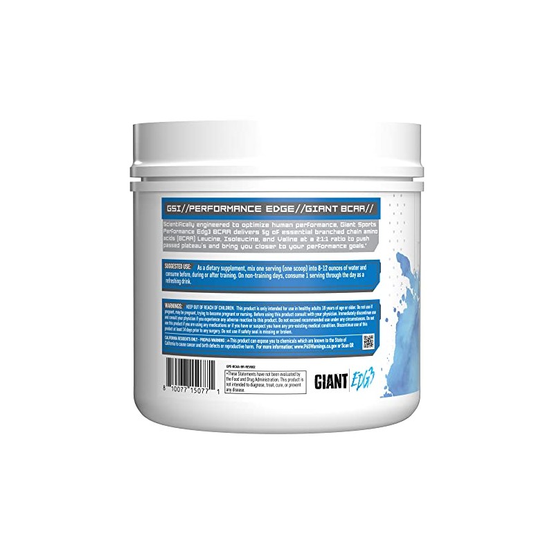 Giant Sports Performance Edge Series BCAA 60 Serving (Blue Raspberry,