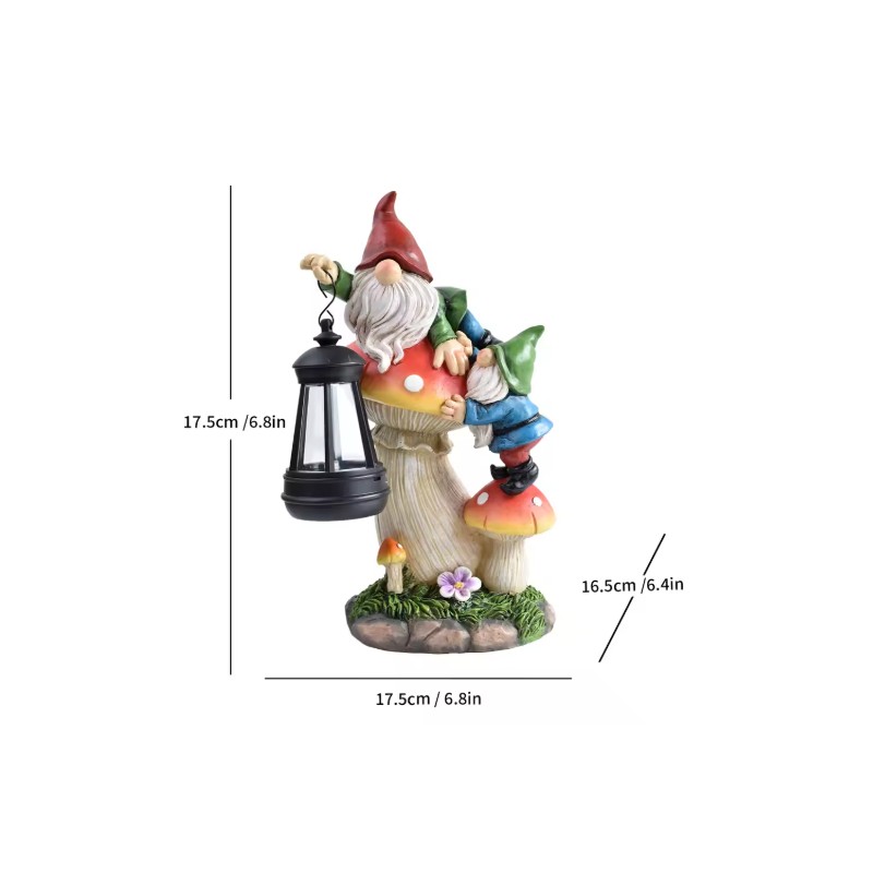 Solar Gnome Garden Statue for Outdoor Decor – Cute LED