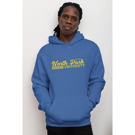 CreateMyTee Vintage North Park University Unisex Hooded Sweatshirt (Royal, Large) - North Park Viking Apparel