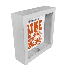 Bike Bank Frame Money Box Made of Wood in Orange on the Theme of Motorcycle Buying and Motorcycling Beautiful Money Box Gift for Money Foxes Who Like a Biker's Dreams or